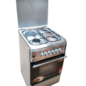 Spark Cooker 50x50 3 Gas + 1 Electric Hot Plate, with Electric Oven, Auto ignition, P5031E - Silver