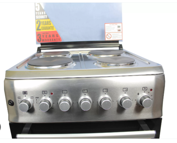 Blueflame Full Electric Cooker 50x50cm | Electric Oven + 4 Electric Hot Plates - Inox / Silver/ Stainless steel