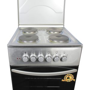 Blueflame Full Electric Cooker with Oven, C504E-I (4 electric plates) 50x50 cm, Electrical Oven, Metallic top Lid, Oven lamp, Enamel Oven & Hob Cavity - Silver