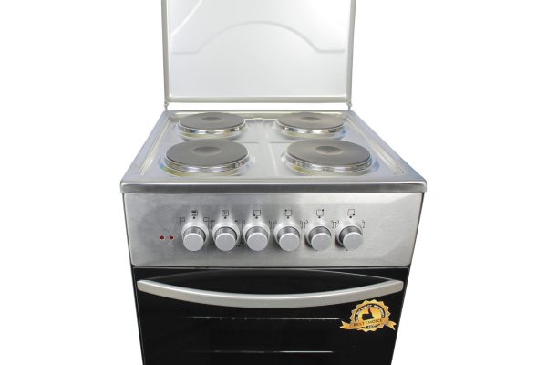 Blueflame Full Electric Cooker with Oven, C504E-I (4 electric plates) 50x50 cm, Electrical Oven, Metallic top Lid, Oven lamp, Enamel Oven & Hob Cavity - Silver