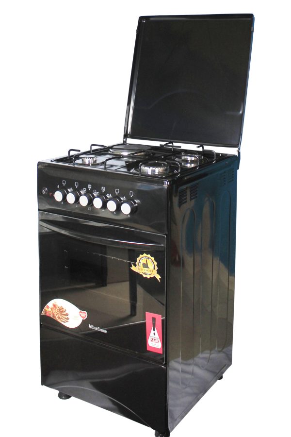 Blueflame 50x50cm 3 Gas burners and 1 Hot Plate - C5031E – B Electric Oven, Auto Ignition, Thermostat -black