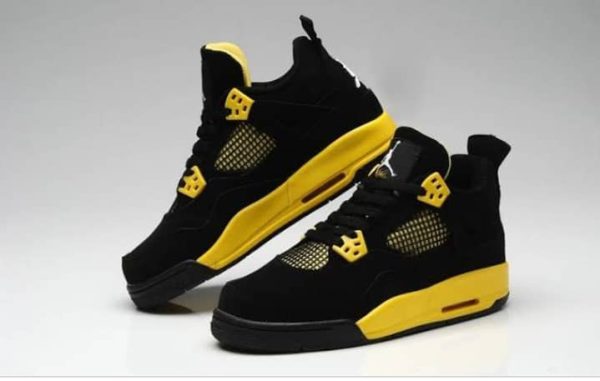 Air Jordan Retro IV Retro 4 Shoes - Yellow/black