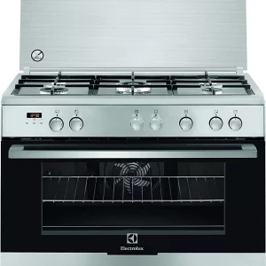 Electrolux Full Gas Cooker 90 by 60 cm + Gas Oven, EKG9000G9X - Stainless steel / Silver