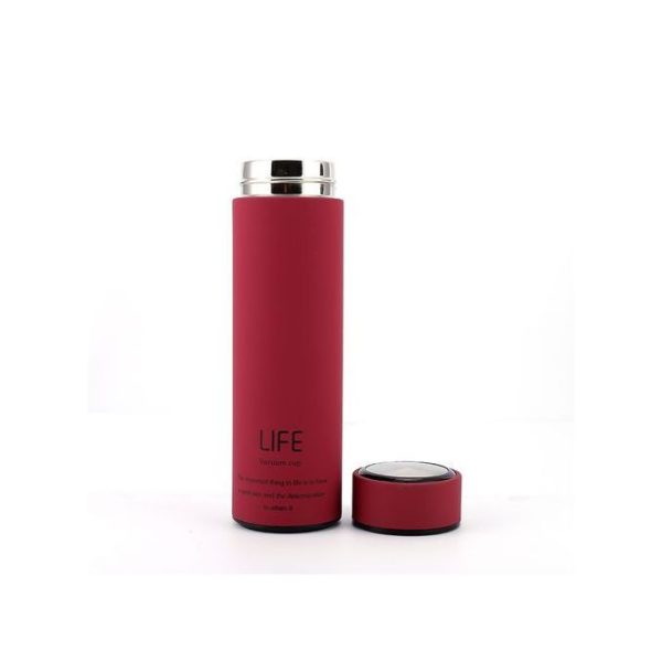 Stainless Vacuum Travel Mug, 450ml - Red - Image 2