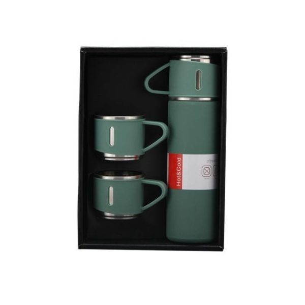 Stainless Steel Travel Thermal Flask With 2 Cups