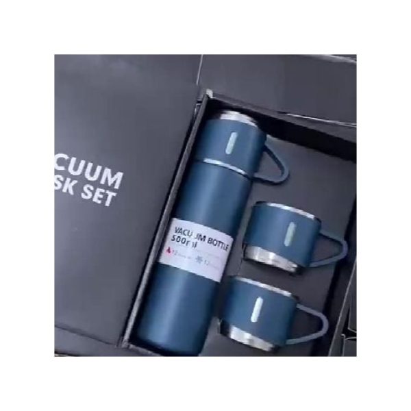 Stainless Steel Travel Thermal Flask With 2 Cups - Image 2