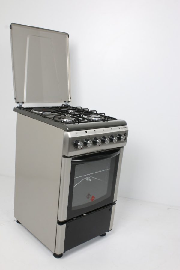 Klass 50x60 Full Gas Cooker Digital Display, Rotisserie, See Through Oven Door Glass - Silver