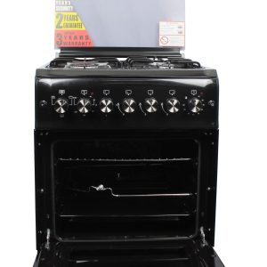 BlueFlame Cooker 3 Gas 1 Electric Plate 50x50cm, Thermostat, Oven lamp, 1 Tray + Wire Grid, C5031E - Black