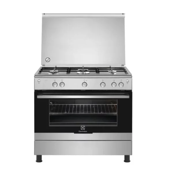 Electrolux Gas Cooker 90 by 60cm 5 Burners Gas Burner+ Gas Oven - Silver
