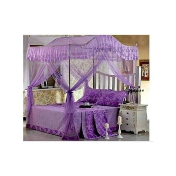 Top Curved 4 Stand Mosquito Net -Purple