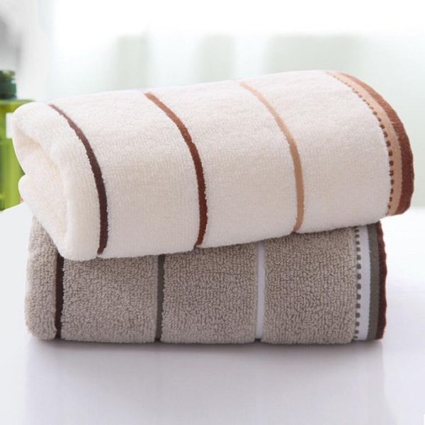 Lots 2 Premium Thicken Bath Cotton Towels - Hand Bath +Beige