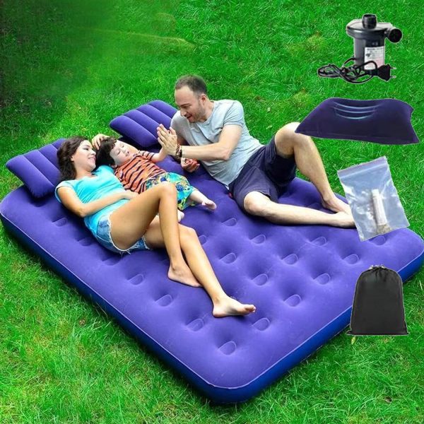 Quality Portable Air Mattress Inflatable (4by6ft), Camping, Sleeping -Blue - Image 5