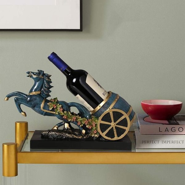 Wine Bottle Holder Stand | Decorative Horse Statue - Image 3