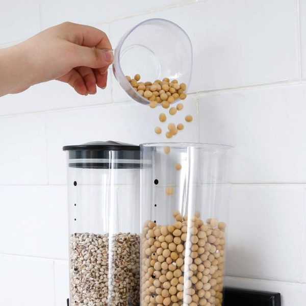 3 Cups Triple Canister Cereal Dispenser /  Wall Mount Dry Food Dispenser - Image 6