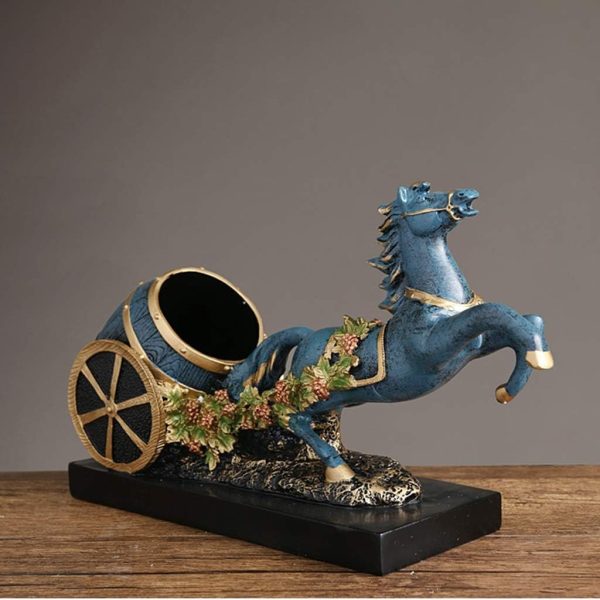 Wine Bottle Holder Stand | Decorative Horse Statue - Image 2